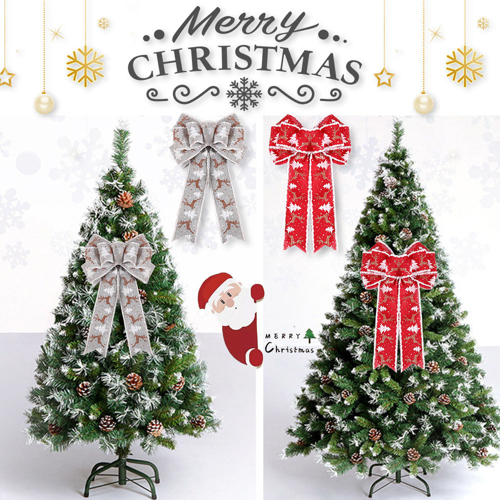 Christmas Tree Decoration Accessories Ribbon Bow Pendant