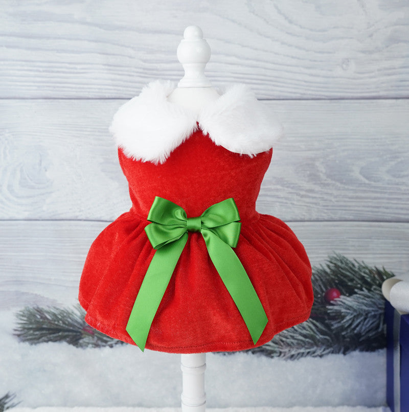 Christmas Pet Dress Up Gold Velvet Fabric