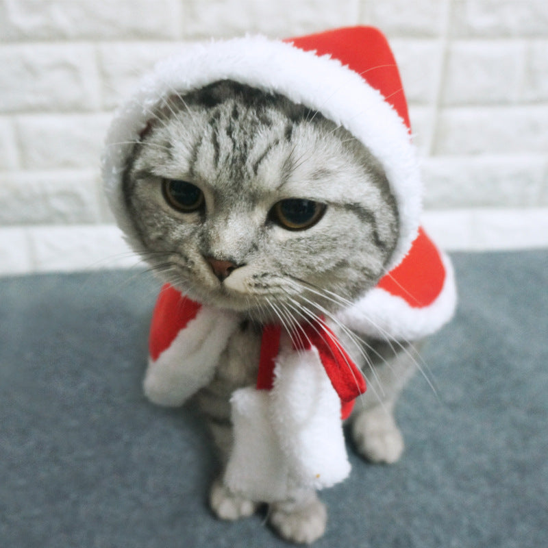 Pet Cloak Shawl Cat Christmas Clothes New Year Dress Up Small Dog Cloak Clothes Spring Festival